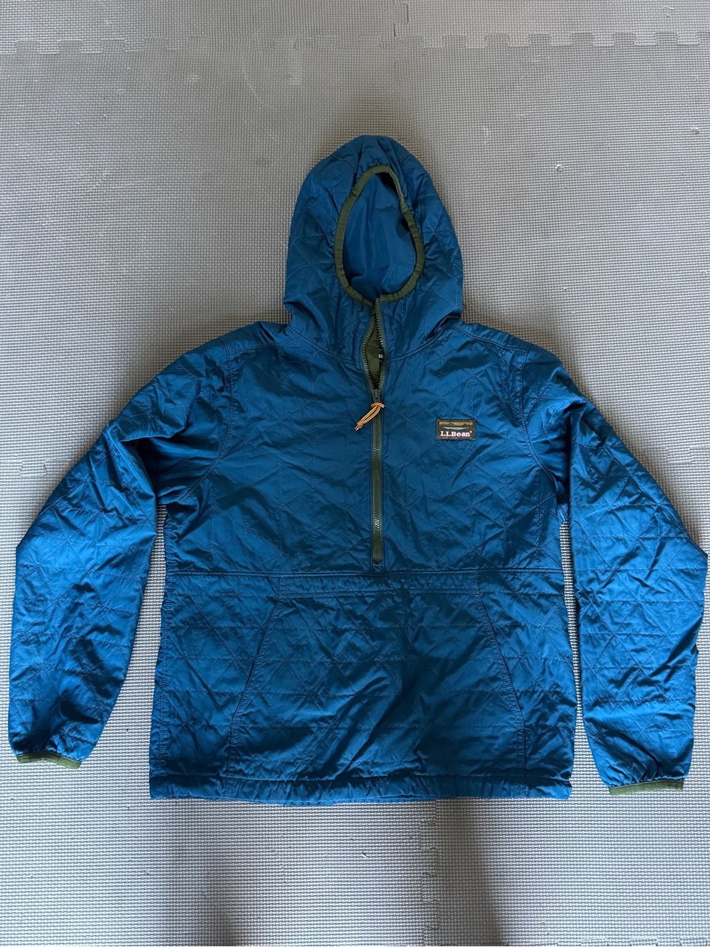 L.L. Bean Quilted Blue Hooded Pullover